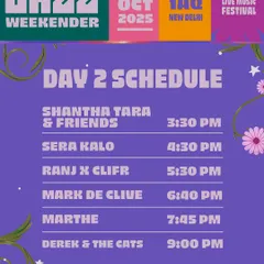 The Day 2 schedule for Jazz Weekender. Our goal is to provide a seamless festival experience where attendees can discover new music and enjoy their favorite acts without a hitch.