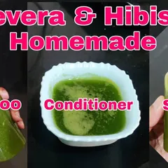 Learn how to make a complete hair wash set at home. I will show you how to prepare a shampoo, conditioner, and serum using just aloe vera and hibiscus.