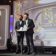 Another shot from the 35 Under 35 awards ceremony. This recognition is a testament to my purpose-driven leadership and unwavering dedication to the art of wedding planning.