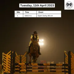 The schedule for our Open Derby event. We offer a variety of exciting competition formats, including night events under our arena lights.