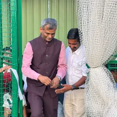 A special day for us. Mr. Jasper David, founder of Jsports India, inaugurating our new football turf.