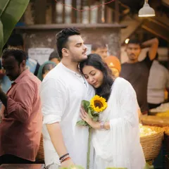 Finding a moment of serene connection amidst the beautiful chaos of a Mumbai market. Your love story can unfold anywhere, and we'll be there to capture its unique charm.