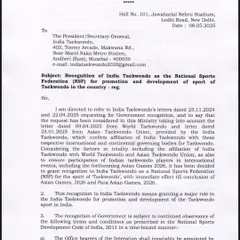 This is our official recognition from the Government of India's Ministry of Youth Affairs & Sports. This document legitimizes our academy and provides our athletes a clear path to national and international competition.