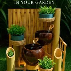 Bring nature into your garden or balcony with this beautiful planter fountain. It combines the gentle flow of water with spaces for your favorite green plants, creating a living piece of art that is both calming and beautiful.