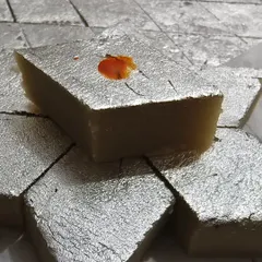 My Badam Barfi, ready for a corporate gift order. Made from rich almonds, this sweet is a healthy and delicious alternative to traditional mithai.