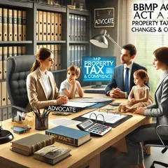 This image shows a family in consultation about the BBMP Amendment Act, 2024. I provide detailed explanations of the new property tax regulations, including the automatic annual hikes and strict penalties, to help families plan their finances and legal obligations.