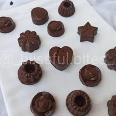 Another view of my homemade chocolates, highlighting the heart shaped and flower shaped pieces. These make for a lovely and delicious gift.