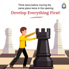 A key opening principle we teach is to develop all your pieces first. Thinking twice before moving the same piece twice in the opening is crucial for a strong start.