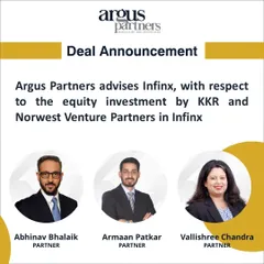 We advised the Infinx group on a significant primary equity investment by global investment firm KKR. This deal showcases our capability in structuring and executing major private equity transactions in the technology and healthcare sectors, helping innovative companies accelerate their growth.