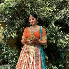 A full-length view of my Ugadi festive attire. I love dressing up for festivals and creating special makeup looks.