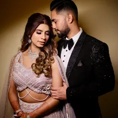 This is a closer look at our fully embellished statement tuxedo, created for a client's special celebration. The intricate beadwork on the shoulders and lapels catches the light beautifully, making it the ultimate party season staple.