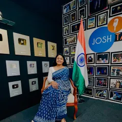 At the Josh Talks studio, surrounded by the legacy of so many inspiring stories. I am proud to have contributed my voice to their platform, speaking on human rights and the fight against exploitation.