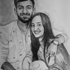 Another example of a custom couple portrait, this one showing a more casual and modern moment. I spent 16 hours on this A3 piece, using Faber-Castell pencils to get the shading and expressions just right.