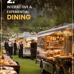 For a modern, experiential dining vibe, I can arrange for food trucks to be part of your outdoor event, offering a unique and interactive food service.