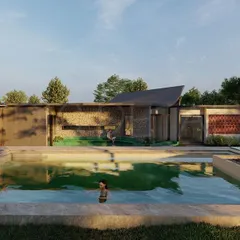 The master plan for our "Afloating in The Nature" concept, carefully arranged to create a seamless connection between the built structures and the open green spaces, embracing the vastness of the landscape.
