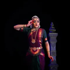 A moment of storytelling from the Antaranga festival, where I use abhinaya to narrate a tale about Lord Shiva. The expression is key to conveying the story's essence.