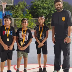 The team stands proudly with their medals and trophy after the U-10 FireBall tournament. This is a memory they will cherish and build upon.