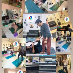 This collage captures the energy and variety of our sessions. From online classes to in-person group training, we focus on a mix of yoga, strength, and flexibility work to keep you engaged and progressing.