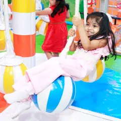 Swinging into fun! Our ball swings are a gentle and enjoyable ride for toddlers, helping them with balance in a secure setting.
