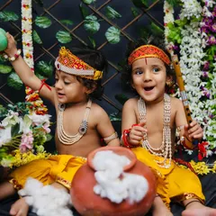 When a mother's vision for her children comes to life, it's pure magic. These two brothers, dressed as little Krishnas, were full of mischief and charm, creating a themed shoot that was as playful as it was beautiful.