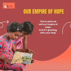 This is what we call our Empire of Hope, and it's growing every day with your help. Every child who finds comfort in a story is another citizen of this empire.