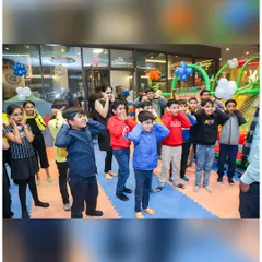 Look at the focus and fun! Party games are a huge part of the experience, bringing all the kids together for some shared laughter and friendly competition.