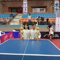 Our youngest stars, Saksha and Arnav, after both reaching the finals in the under-11 category at a National Ranking Tournament. The future of our academy is bright.