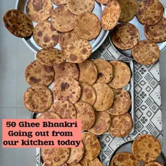 50 fresh Ghee Bhaakris going out from my kitchen today. This rustic flatbread is a wholesome and filling snack, perfect to carry on any journey.
