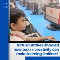 "Virtual Strokes" shows how the combination of technology and creativity can make learning limitless. This student is deeply focused on his digital creation, demonstrating the engagement that comes from our innovative teaching methods.