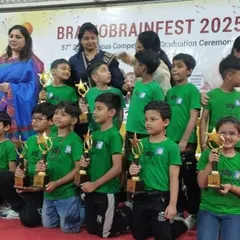 A room full of champions! This is what success looks like at our center. We celebrate every child's achievement, and moments like these, with our youngest students proudly holding their trophies from the Brainobrainfest competition, are what inspire us every day.