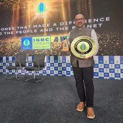 A proud moment at the IGBC award ceremony. This award acknowledges our firm's commitment to creating green buildings that make a positive difference for people and the planet.