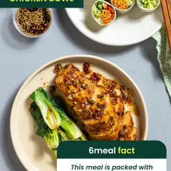 This Asian Glazed Chicken Bowl is a perfect example of how we pack our meals with protein and flavor. With 46 grams of protein, it's a post-workout favorite that helps build muscle and keeps you full.
