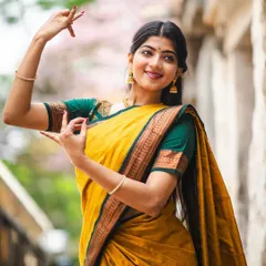 Another shot from the 'Manjal' series, showcasing the elegance of a simple cotton saree combined with a classical dance mudra.