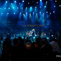 The renowned Bombay Choir performing on a custom-built stage. I curate and manage high-profile entertainment to elevate the guest experience and create a concert-like atmosphere for your welcome dinner or Sangeet.
