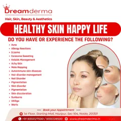 Healthy skin leads to a happy life. This list outlines the many common skin and hair concerns we address, from acne and eczema to pigmentation and hair disorders. If you experience any of these, we have a solution.