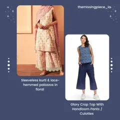 Summer outfit ideas featuring breathable fabrics and comfortable silhouettes. A sleeveless floral kurti with palazzos or a handloom crop top with culottes are perfect for staying cool and stylish.