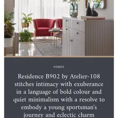 Our Residence B902 project was featured in Home Publication. The article highlights how we stitched intimacy with exuberance to embody a young sportsman's journey and eclectic charm.