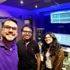 A group photo from my studio session with D. Imman. Collaborating with such talented people is one of the best parts of my job.