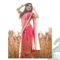 The lightweight and flowing nature of the organza saree makes it a perfect choice for any elegant occasion.