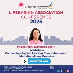 A poster for my workshop at the Liferarian Association Conference on connecting English reading comprehension to multidisciplinary domains. This session equips educators to integrate literacy skills across the curriculum.