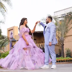 A fairytale moment for Kajol and her partner. Her makeup was kept soft and romantic to complement the whimsical vibe of her sundowner party.