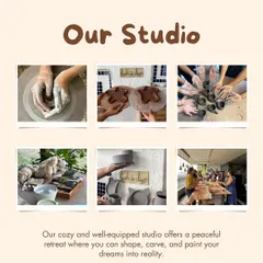 A glimpse of our cozy and well-equipped studio. It's a peaceful retreat where you can shape, carve, and paint your dreams into reality, surrounded by inspiration.