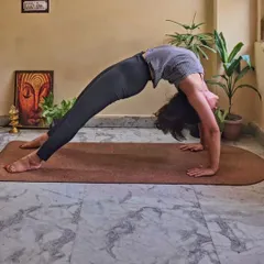 When the song of yoga plays in your life, all other noises fade away. Holding Chakrasana (Wheel Pose) in my practice space, feeling the energy flow and the heart open.