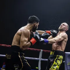 This is the intensity we bring to every fight night. A perfectly timed shot capturing the raw power and split-second action of professional boxing.