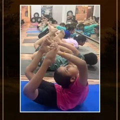 Dhanurasana, or Bow Pose, is a fantastic way to strengthen the entire back. Here, my students are practicing together, building flexibility and resilience in their spines.