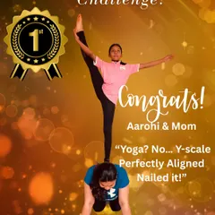 A winner from our Mother's Day Challenge. We love involving our entire RnR Fit family, and this creative pose from Aarohi and her mom perfectly captures the fun, strength, and joy we celebrate.