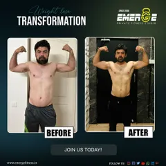 A visual testament to hard work and dedication. This before and after photo showcases a significant body transformation, highlighting fat loss and increased muscle definition. This is the kind of result we help our clients achieve through personalized training and nutrition.
