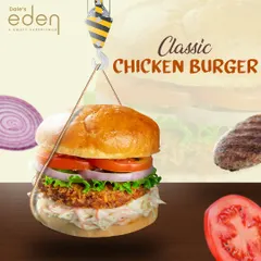 Sometimes, only a classic will do. My Classic Chicken Burger features a juicy, perfectly cooked patty with fresh lettuce, tomatoes, and onions on a soft bun. It’s a savory staple done right.