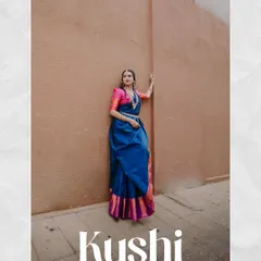 A vertical composition of the same pose as image 2, formatted with a textured border and text, showing how images can be styled for social media or lookbooks.