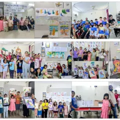 A collage summing up the first quarter of our 2025-26 session. It's filled with images of happy students, group projects, and lots of beautiful artwork.